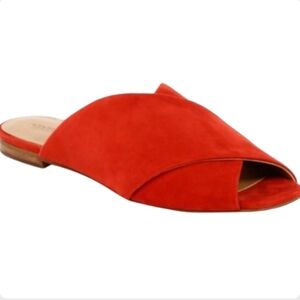 Rebecca Minkoff Anden Red Suede Crossover Slide Sandals Size 6.5